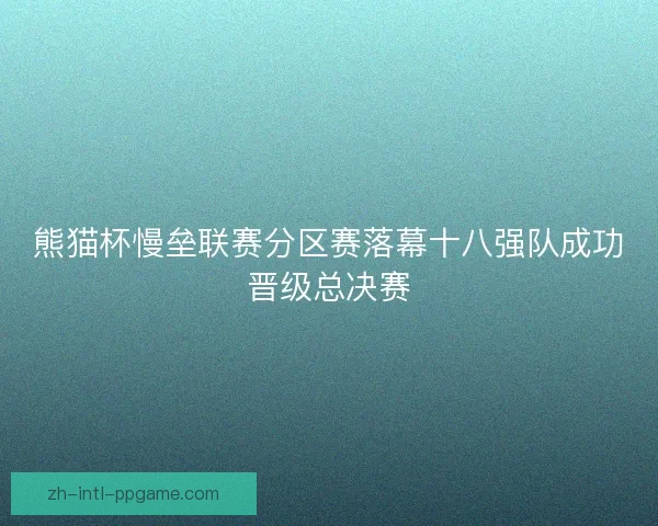 熊猫杯慢垒联赛分区赛落幕十八强队成功晋级总决赛